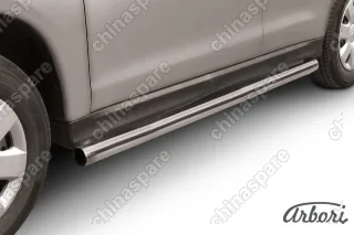 Защита порогов d76 труба  Arbori нерж. сталь для Mitsubishi ASX 2015-2018