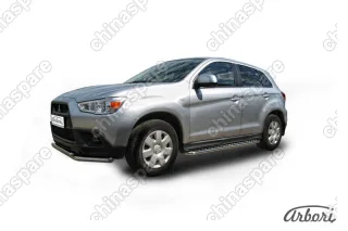 Защита порогов d42 с листом Arbori нерж. сталь для Mitsubishi ASX 2015-2018