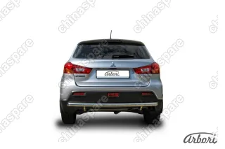 Защита заднего бампера d57 Arbori нерж. сталь для Mitsubishi ASX 2015-2018