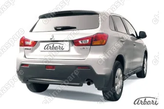 Защита заднего бампера d57 короткая Arbori черн. для Mitsubishi ASX 2015-2018