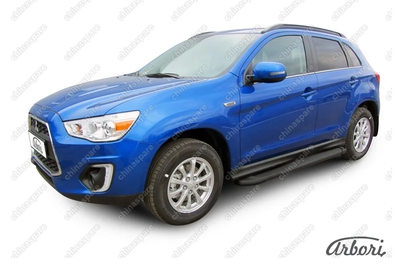 Комплект алюминиевых порогов Arbori Optima Black 1700 для MITSUBISHI ASX 2014-нв