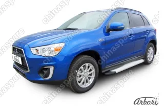 Комплект алюминиевых порогов Arbori Optima Silver 1700 для MITSUBISHI ASX 2014-нв