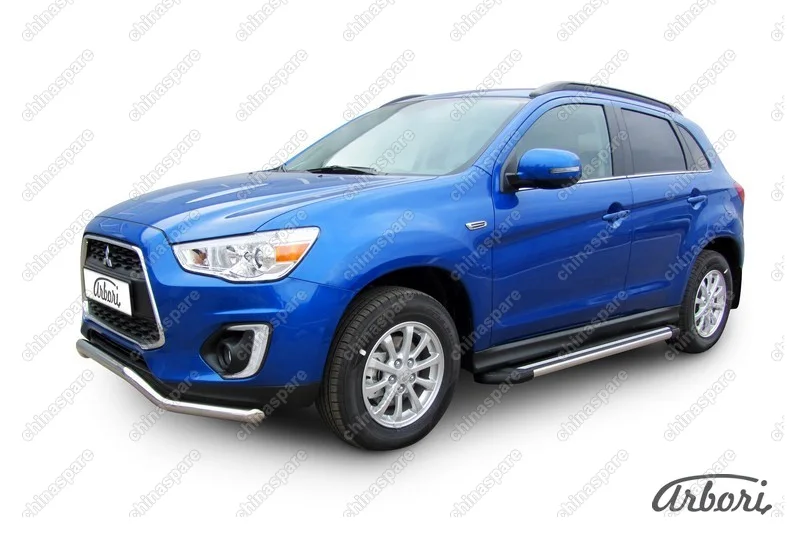 Комплект алюминиевых порогов Arbori Luxe Black 1700 для MITSUBISHI ASX 2014-нв