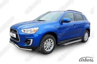 Комплект алюминиевых порогов Arbori Luxe Black 1700 для MITSUBISHI ASX 2014-нв