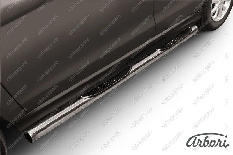 Защита порогов d76 с проступями Arbori нерж. сталь для MITSUBISHI ASX 2014-нв