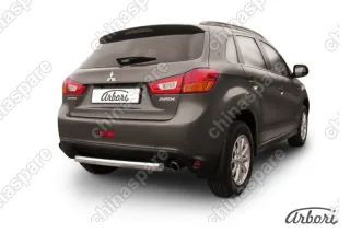 Защита заднего бампера d76 короткая Arbori нерж. сталь для MITSUBISHI ASX 2014-нв
