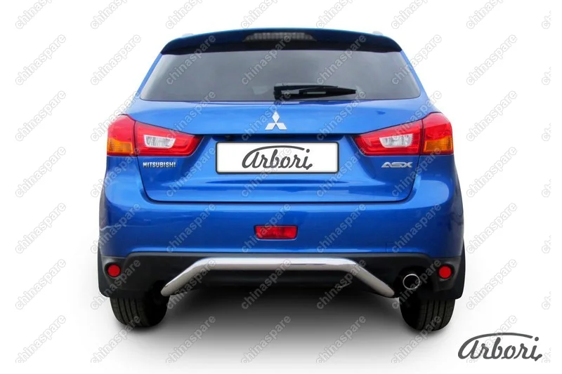 Защита заднего бампера d57 "скоба" Arbori нерж. сталь для MITSUBISHI ASX 2014-нв