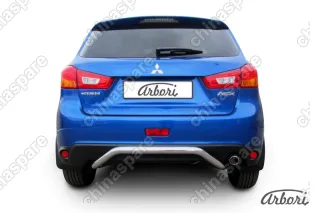 Защита заднего бампера d57 "скоба" Arbori нерж. сталь для MITSUBISHI ASX 2014-нв