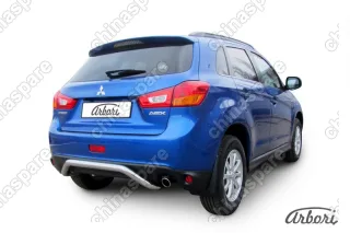 Защита заднего бампера d57 "скоба" Arbori нерж. сталь для MITSUBISHI ASX 2014-нв