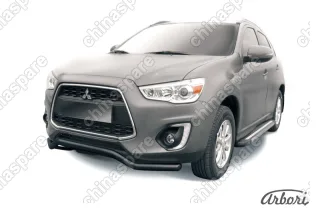 Защита переднего бампера d57 "волна" Arbori черн. для MITSUBISHI ASX 2014-нв