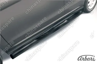 Защита порогов d76 с проступями Arbori черн. для MITSUBISHI ASX 2014-нв