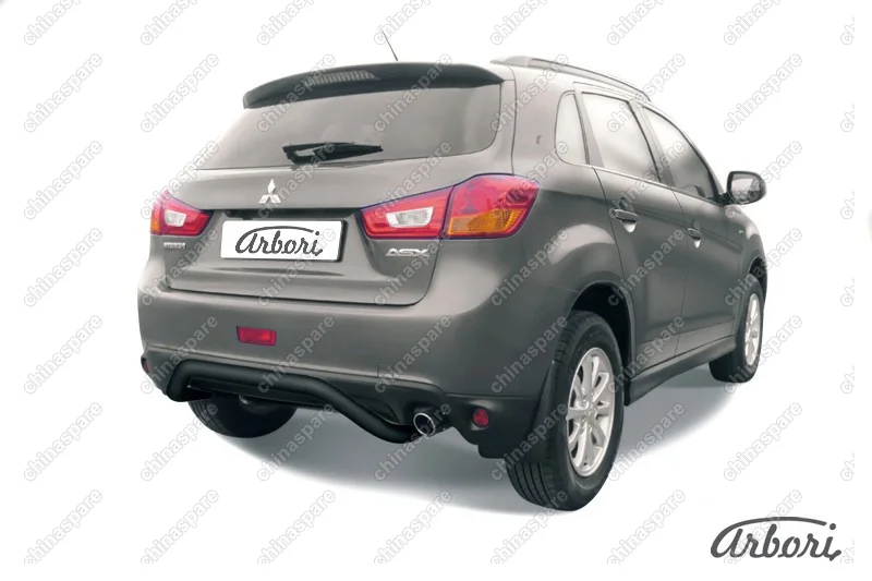Защита заднего бампера d57 "скоба" Arbori черн. для MITSUBISHI ASX 2014-нв