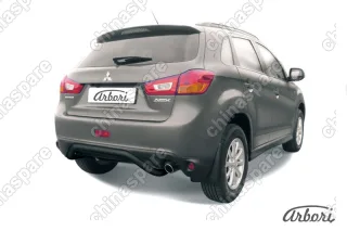 Защита заднего бампера d57 "скоба" Arbori черн. для MITSUBISHI ASX 2014-нв