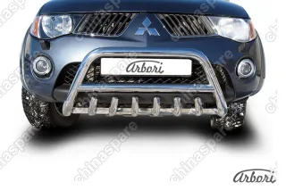 AFZDAML03 Кенгурятник d76 низкий с защитой картера Arbori нерж. сталь для MITSUBISHI L200 2006-2015