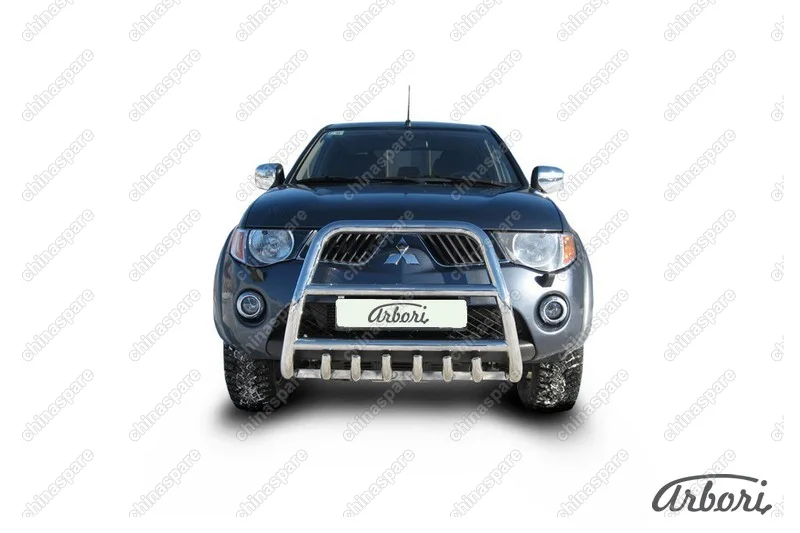 AFZDAML05 Кенгурятник d57 высокий с защитой картера Arbori нерж. сталь для MITSUBISHI L200 2006-2015