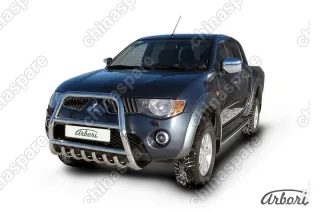 AFZDAML05 Кенгурятник d57 высокий с защитой картера Arbori нерж. сталь для MITSUBISHI L200 2006-2015