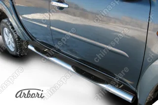 AFZDAML12 Защита порогов d76 с проступями Arbori нерж. сталь для MITSUBISHI L200 2006-2015