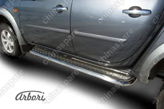 AFZDAML13 Защита порогов d57 с листом усиленная Arbori нерж. сталь для MITSUBISHI L200 2006-2015