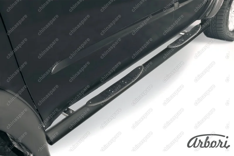 AFZDAML12B Защита порогов d76 с проступями Arbori черн. для MITSUBISHI L200 2006-2015