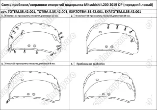 TOTEMS3542001 Подкрылок с шумоизоляцией подходит для MITSUBISHI L200, 2019-> [передний левый]