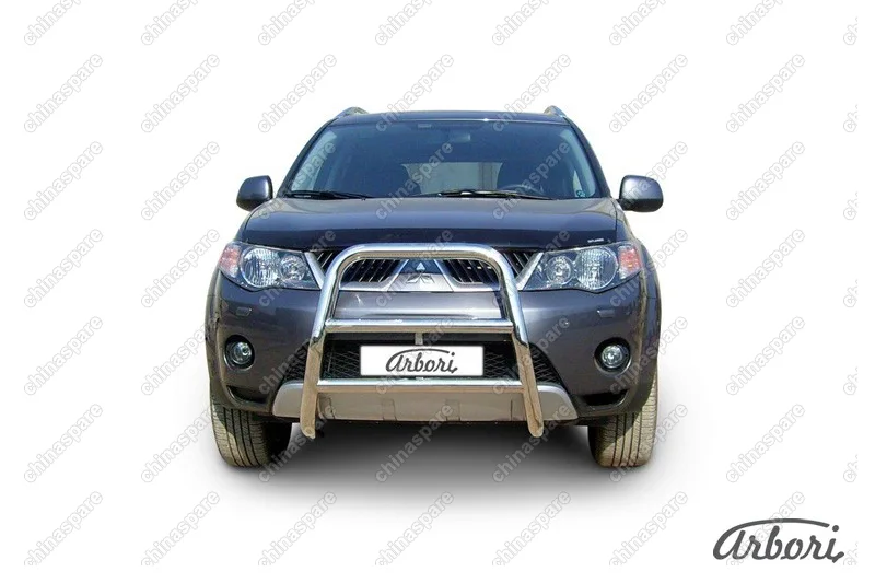AFZDAMXL01 Кенгурятник d57 высокий  Arbori нерж. сталь для Mitsubishi OUTLANDER XL 2007-2009