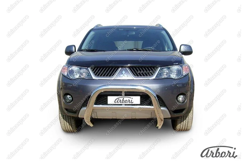 AFZDAMXL02 Кенгурятник d76 низкий Arbori нерж. сталь для Mitsubishi OUTLANDER XL 2007-2009