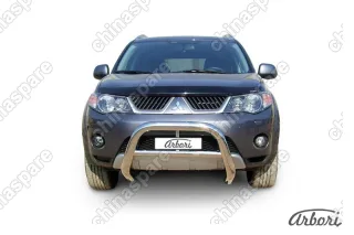 AFZDAMXL02 Кенгурятник d76 низкий Arbori нерж. сталь для Mitsubishi OUTLANDER XL 2007-2009