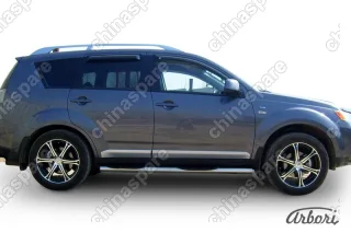 AFZDAMXL08 Защита порогов d76 с проступями Arbori нерж. сталь для Mitsubishi OUTLANDER XL 2007-2009