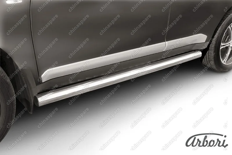 AFZDAMXL09 Защита порогов d76 труба Arbori нерж. сталь для Mitsubishi OUTLANDER XL 2007-2009