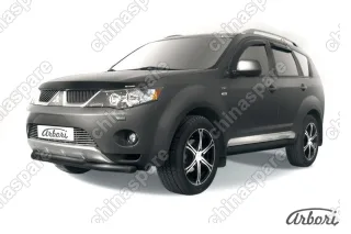 AFZDAMXL06B Защита переднего бампера d57+d42 двойная Arbori черн. для Mitsubishi OUTLANDER XL 2007-2009