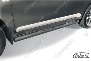 AFZDAMXL08B Защита порогов d76 с проступями Arbori черн. для Mitsubishi OUTLANDER XL 2007-2009