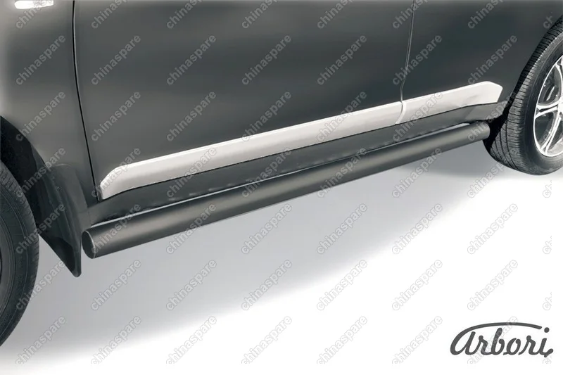 AFZDAMXL09B Защита порогов d76 труба Arbori черн. для Mitsubishi OUTLANDER XL 2007-2009