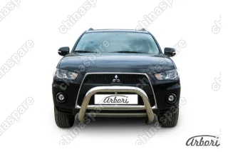 AFZDAMXL101 Кенгурятник d76 низкий Arbori нерж. сталь для Mitsubishi OUTLANDER XL 2010-2012