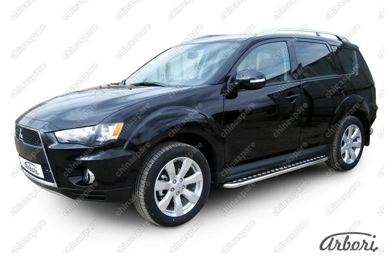 AFZDAMXL1010 Защита порогов d42 с листом Arbori нерж. сталь для Mitsubishi OUTLANDER XL 2010-2012