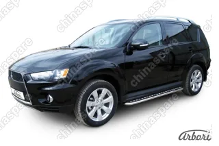 AFZDAMXL1010 Защита порогов d42 с листом Arbori нерж. сталь для Mitsubishi OUTLANDER XL 2010-2012