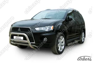 AFZDAMXL102 Кенгурятник d57 низкий  Arbori нерж. сталь для Mitsubishi OUTLANDER XL 2010-2012