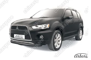 AFZDAMXL104B Защита переднего бампера d76 Arbori черн. для Mitsubishi OUTLANDER XL 2010-2012