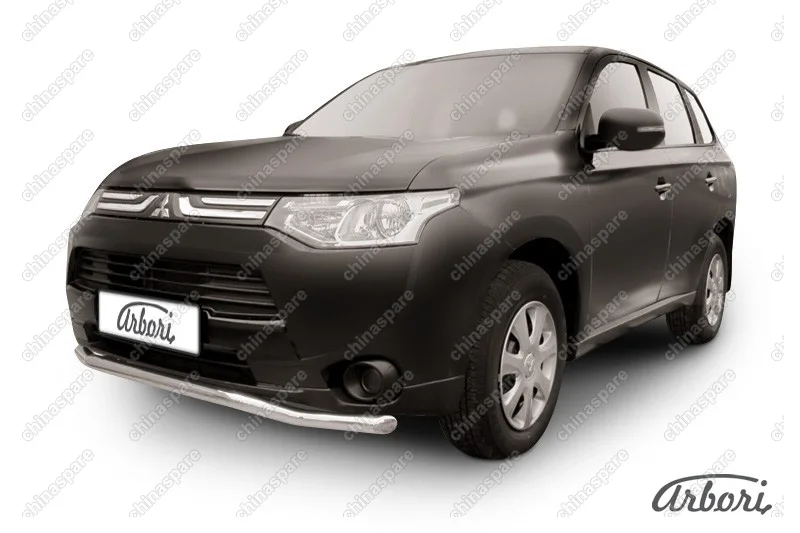 AFZDAMOUT1301 Защита переднего бампера d57 "волна" Arbori нерж. сталь для MITSUBISHI Outlander 2013-2014
