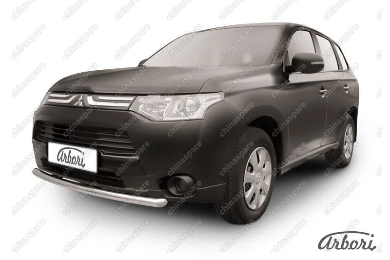 AFZDAMOUT1304 Защита переднего бампера d57 короткая Arbori нерж. сталь для MITSUBISHI Outlander 2013-2014