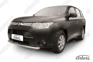 AFZDAMOUT1304 Защита переднего бампера d57 короткая Arbori нерж. сталь для MITSUBISHI Outlander 2013-2014