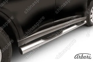 AFZDAMOUT1305 Защита порогов d76 с проступями Arbori нерж. сталь для MITSUBISHI Outlander 2013-2014