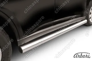AFZDAMOUT1306 Защита порогов d76 труба Arbori нерж. сталь для MITSUBISHI Outlander 2013-2014