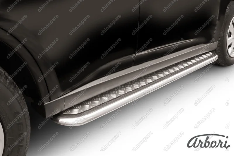 AFZDAMOUT1308 Защита порогов d42 с листом усиленная Arbori нерж. сталь для MITSUBISHI Outlander 2013-2014