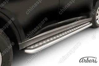 AFZDAMOUT1308 Защита порогов d42 с листом усиленная Arbori нерж. сталь для MITSUBISHI Outlander 2013-2014