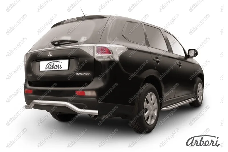 AFZDAMOUT1310 Защита заднего бампера d57 "волна"  Arbori нерж. сталь для MITSUBISHI Outlander 2013-2014