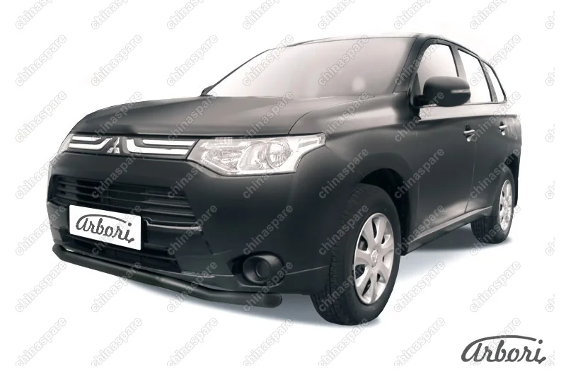 AFZDAMOUT1301B Защита переднего бампера d57 "волна" Arbori черн. для MITSUBISHI Outlander 2013-2014