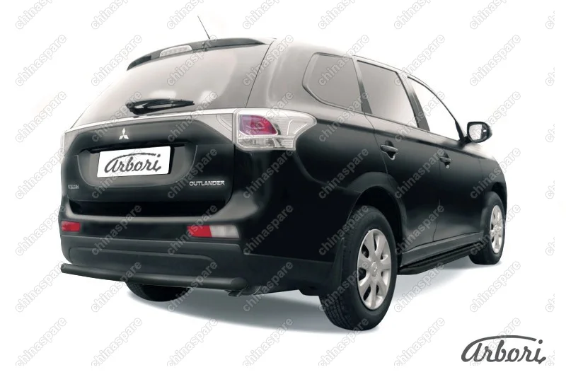 AFZDAMOUT1311B Защита заднего бампера d57  короткая Arbori черн. для MITSUBISHI Outlander 2013-2014
