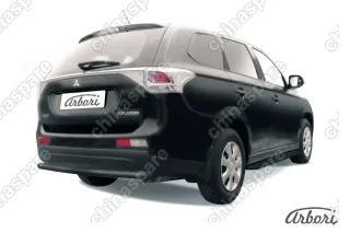 AFZDAMOUT1311B Защита заднего бампера d57  короткая Arbori черн. для MITSUBISHI Outlander 2013-2014