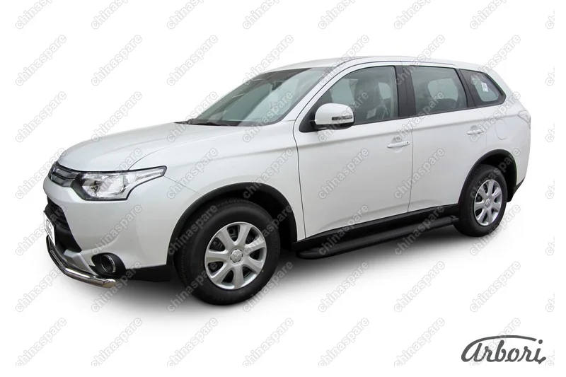 AFZDAMOUT1401 Защита переднего бампера d57 "волна" Arbori нерж. сталь для Mitsubishi OUTLANDER 2014-2015