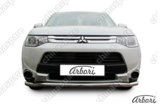 AFZDAMOUT1401 Защита переднего бампера d57 "волна" Arbori нерж. сталь для Mitsubishi OUTLANDER 2014-2015